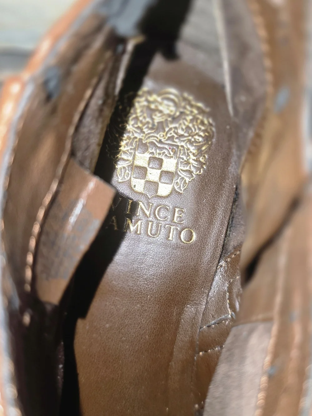 Vince Camuto Brown Leather Ankle Booties